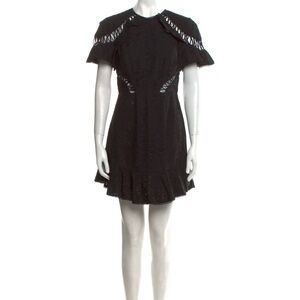 Zimmerman Black linen and Lattice detail Dress designer sz AU2 US6 Sm/M like new
